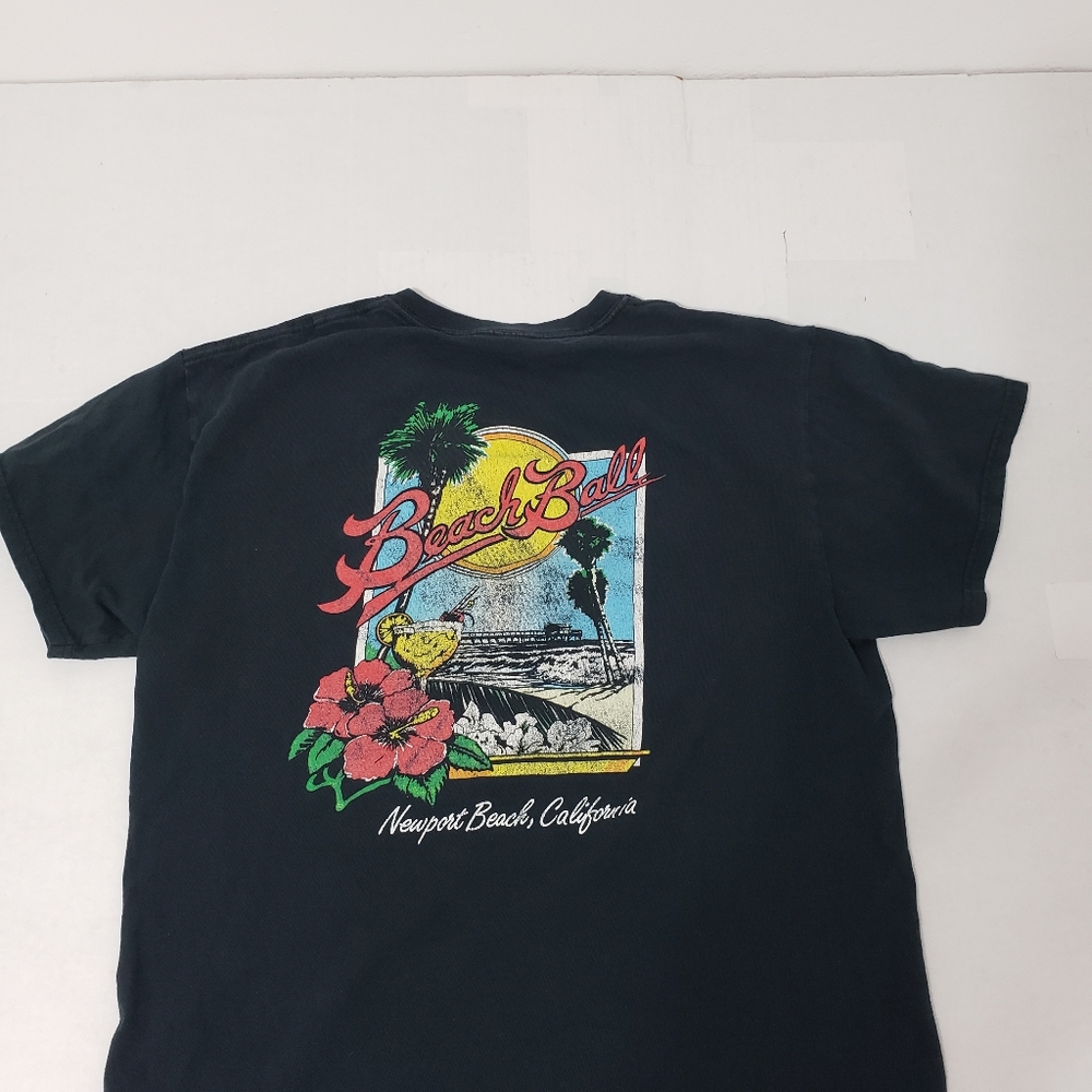 Vtg Beach Ball short-sleeved T-Shirt Men's M Black preowned - Picture 6 of 8